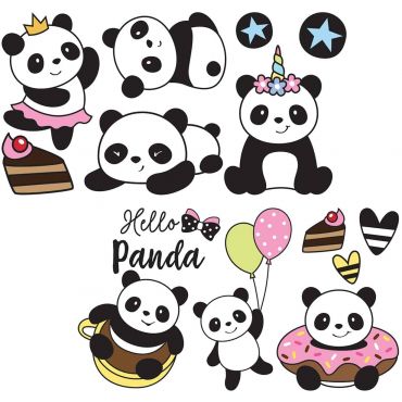 Декоративни стикери за стъкло или стена Panda L