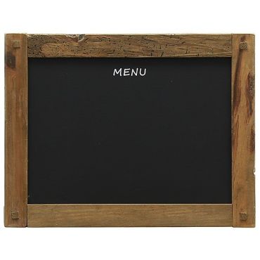 Черен панел menu с дървени рамка на картина