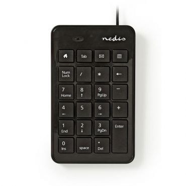 Кабелна цифрова клавиатура настолен компютър Nedis KBNM100BK