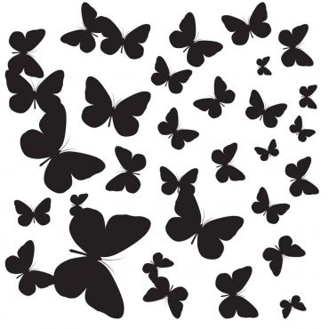 Декоративни стикери за стена Butterflies Silhouettes Ango