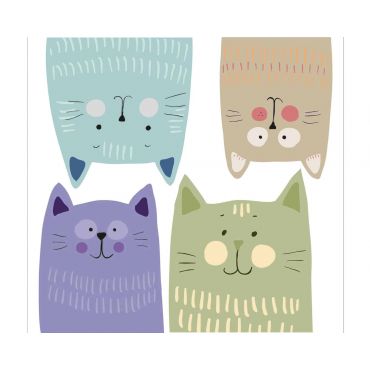 Декоративни стикери за стена Multicolour Cats Ango