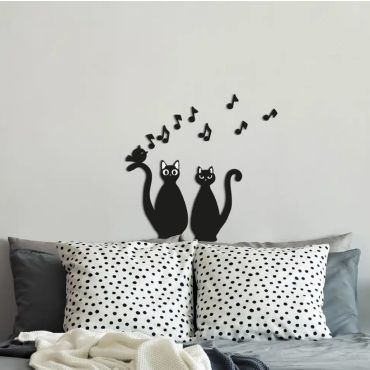 Декоративен стикер за стена от дунапренs 3D Cats Silhouettes M
