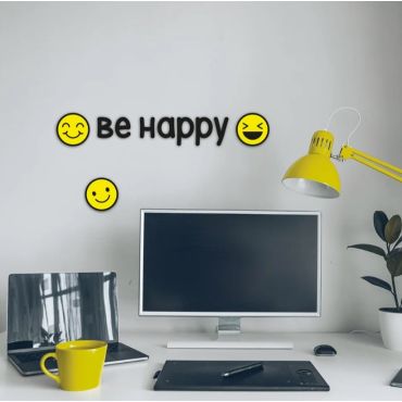 Декоративни стикери за стена от дунапрен 3D Be Happy S