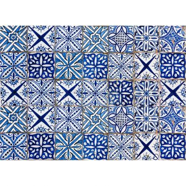 Kitchen stove wall protection Blue Azulejos L