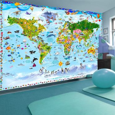 тапети - Карта на света за деца
