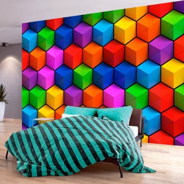 Тапети - цветни геометрични кутии