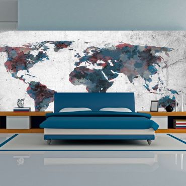 XXL тапет - Карта на света на стената 550x270