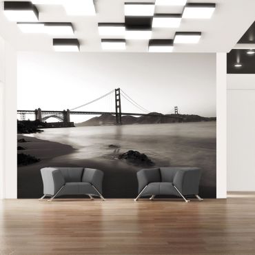 тапет - Сан Франциско: Мостът Golden Gate в черно и бяло