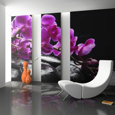 гоблен - Релаксиращ момент: цвете орхидея и камъни