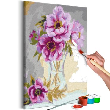 Направете своя собствена картина върху платно - Цветя във ваза 40x60