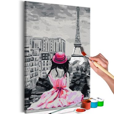 Направете своя собствена картина върху платно - Париж - Изглед на Айфеловата кула 40x60