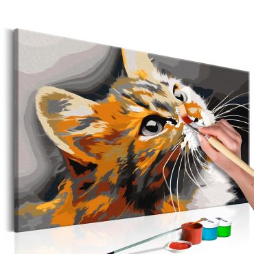 Направете своя собствена картина върху платно - Red Cat 60x40