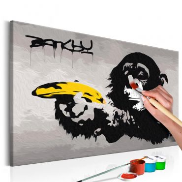 Направете своя собствена картина на платно - Маймуна (Графити на улица Art of Banksy) 60x40