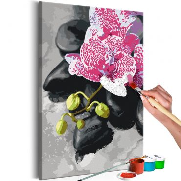 Направете своя собствена картина върху платно - Розова орхидея 40х60