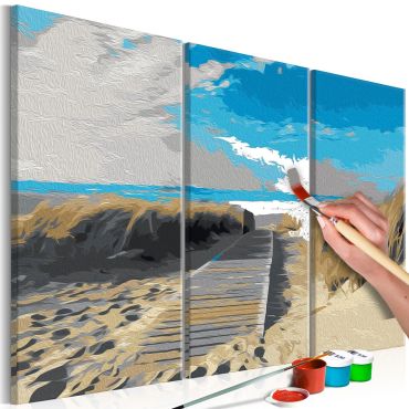 Направете своя собствена картина върху платно - Плаж (Синьо небе) 60x40