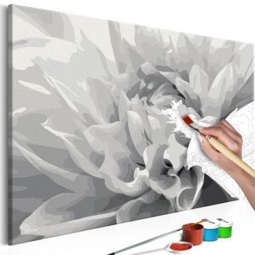 Направете своя собствена картина върху платно - Черно-бяло цвете 60x40