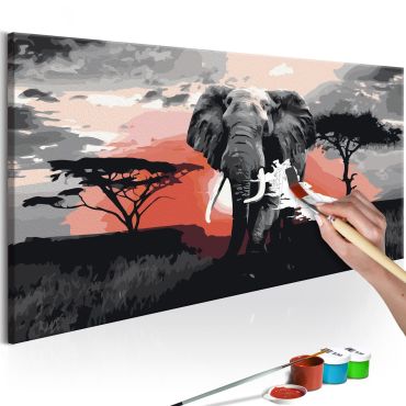 Направете своя собствена картина върху платно - Слон (Африка) 80x40