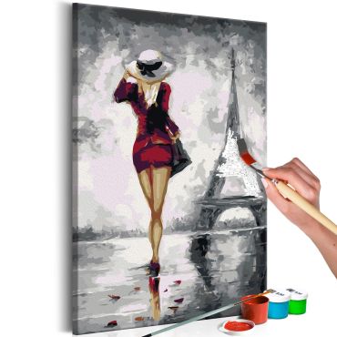 Направете своя собствена картина върху платно - Парижко момиче 40х60