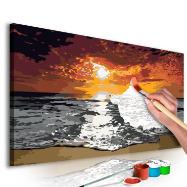 Направете своя собствена картина върху платно - море (небе в пламъци) 80x40