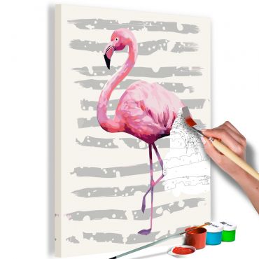 Направете своя собствена картина върху платно - Красиво Фламинго 40х60