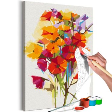 Направете своя собствена картина върху платно - Летни цветя 40х60