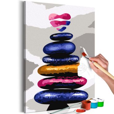 Направете своя собствена картина върху платно - Цветни камъчета 40x60