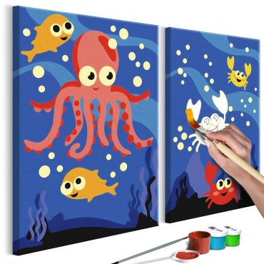 Направете своя собствена картина върху платно - Ocean Animals 33x23