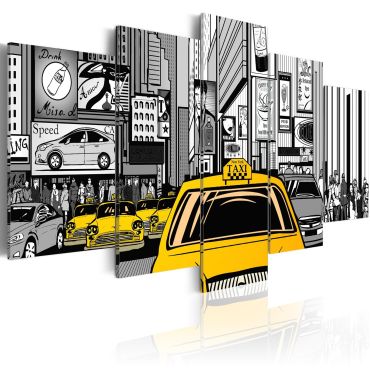 Печат върху платно - карикатура такси