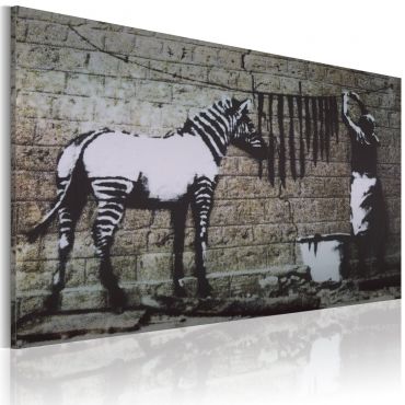 Платнен печат - измиване на зебра (Banksy) 60x40