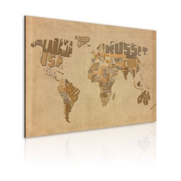 Платнен печат - стара карта на света