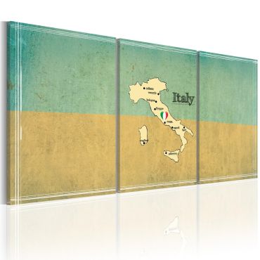 Печат върху платно - карта: Италия