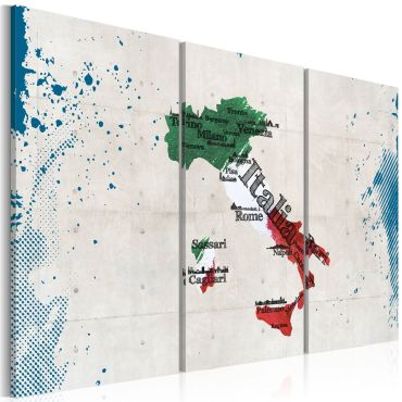 Платнен печат - Карта на Италия - триптих