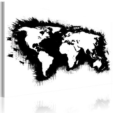 Платнен печат - Монохроматична карта на света