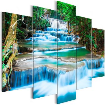 Печат върху платно - Водопад в Канчанабури (5 части) Широк 225x100