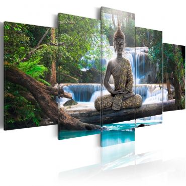 Платнен печат - Буда и водопад