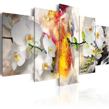 Печат върху платно - Орхидея и цветове