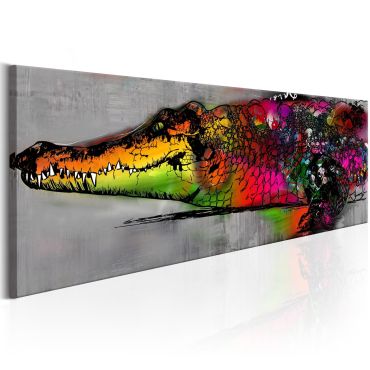 Печат върху платно - цветен алигатор