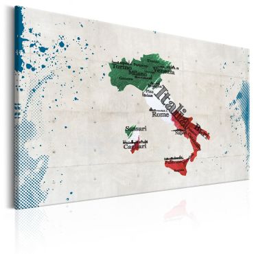 Печат върху платно - Карта: Италия