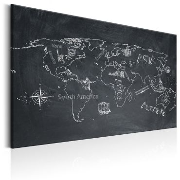 Печат върху платно - Карта на света: Пътуването разширява съзнанието