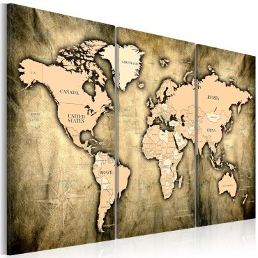Печат върху платно - Карта на света: Пясъците на времето