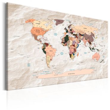 Платнен печат - Карта на света: Каменисти океани