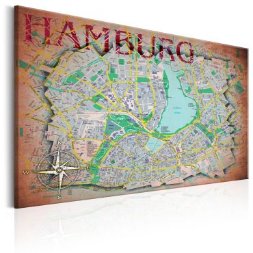 Платно печат - Карта на Хамбург