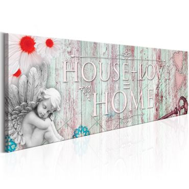 Печат върху платно - Дом: Къща + Любов