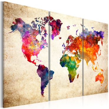 Canvas Seal - Картата на света в акварел