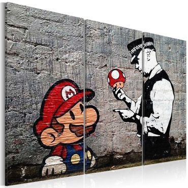 Canvas Seal - Super Mario Mushroom Cop от Banksy
