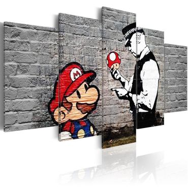 Canvas Seal - Super Mario Mushroom Cop (Banksy)