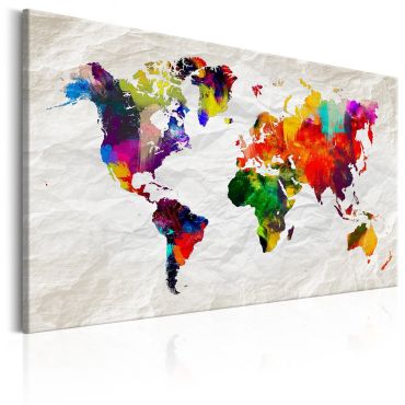 Canvas Seal - Карта на света: Rainbow Madness