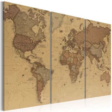 Печат върху платно - Стилна карта на света