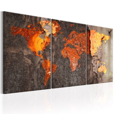 Печат върху платно - Карта на света: Ръждивият свят