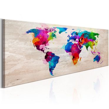 Печат върху платно - Карта на света: Финес на цветовете